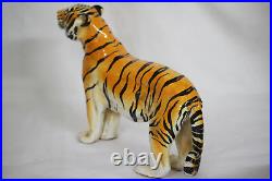Highly Detailed Ceramic Tiger Figurine Hand Painted