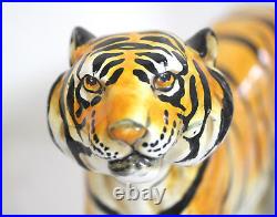 Highly Detailed Ceramic Tiger Figurine Hand Painted