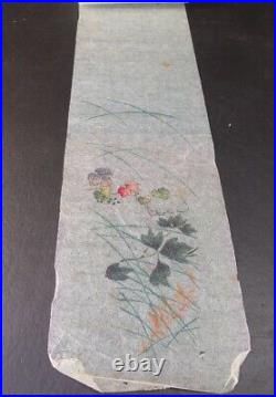 Hpd2114 ANTIQUE JAPANESE PICTURE HAND-PAINTED 30 WASHI PAPERS FLOWERS PLANTS