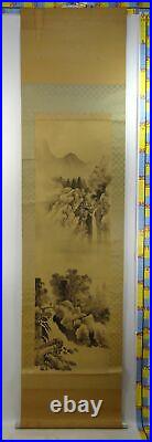 IK265 KAKEJIKU Landscape Hanging Scroll Japanese Art painting Nihonga Picture