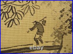 IK265 KAKEJIKU Landscape Hanging Scroll Japanese Art painting Nihonga Picture