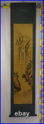 IK435 Waterfall Landscape Hanging Scroll Japanese Art painting antique Picture