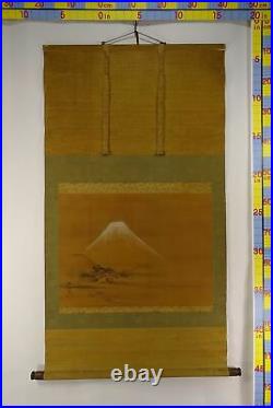 IK459 Fujiyama Mountain Hanging Scroll Japanese Art painting antique Picture