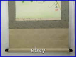 IK48 Grey wagtail Bird Morning Glory Summer Scroll Japanese Asian Art painting