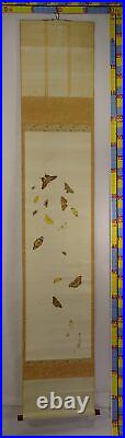 IK549 Butterfly Bug Animal Hanging Scroll Japanese Art painting antique Picture