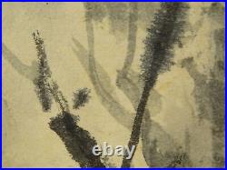 IK565 Landscape Plum tree Hanging Scroll Japanese Art painting antique Picture