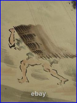 IK607 Thunderstorm Shower Hanging Scroll Japanese Art painting antique Picture