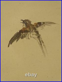 IK610 Lark Bird Animal Hanging Scroll Japanese Art painting antique Picture