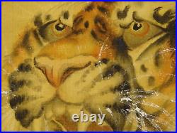 IK630 Tiger Zodiac Animal Hanging Scroll Japanese Art painting antique Picture