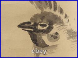 IK79 Sparrow Bird Animal Hanging Scroll Japanese Art painting Nihonga Picture