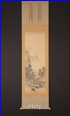 JAPANESE HANGING SCROLL ART Painting Morikawa Sofumi Asian antique #027