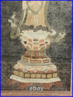 JAPANESE Oriental Calligraphy Painting Hanging Scroll KAKEJIKU Kannon Buddha