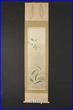 JAPANESE PAINTING AYU RIVER Hanging Scroll Picture Antique INK Japan FISH c838