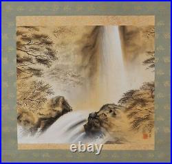 JAPANESE PAINTING HANGING SCROLL FROM JAPAN CASCADE WATERFALL VINTAGE 135r
