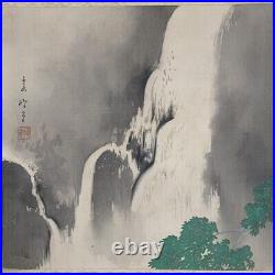 JAPANESE PAINTING HANGING SCROLL FROM JAPAN CASCADE WATERFALL VINTAGE f641