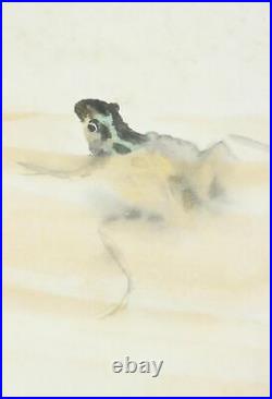 JAPANESE PAINTING HANGING SCROLL FROM JAPAN Frog TOAD ART 533q