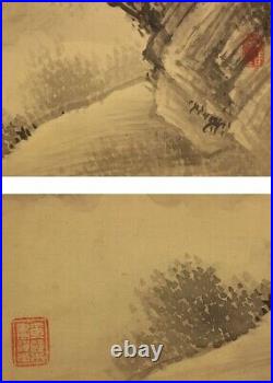 JAPANESE PAINTING HANGING SCROLL FROM JAPAN LANDSCAPE ANTIQUE PICTURE 823m