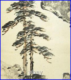 JAPANESE PAINTING HANGING SCROLL FROM JAPAN OLD LANDSCAPE ANTIQUE PICTURE 231m