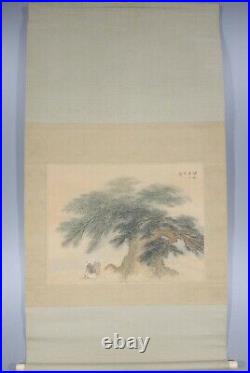 JAPANESE PAINTING HANGING SCROLL FROM JAPAN PINE AGE OLD ART TAKASAGO f003