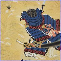 JAPANESE PAINTING HANGING SCROLL Horse VINTAGE War SAMURAI ART FROM JAPAN 226m