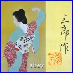 JAPANESE PAINTING HANGING SCROLL JAPAN BEAUTY WOMAN LADY VINTAGE PICTURE 833i