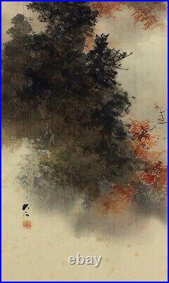 JAPANESE PAINTING HANGING SCROLL JAPAN LANDSCAPE ANTIQUE Autumn PICTURE 955h