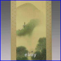 JAPANESE PAINTING HANGING SCROLL JAPAN LANDSCAPE ANTIQUE Old Art PICTURE 581n