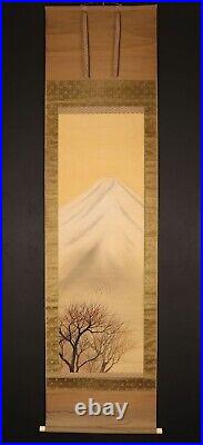 JAPANESE PAINTING HANGING SCROLL JAPAN LANDSCAPE autumn MOUNTAIN Vintage f810