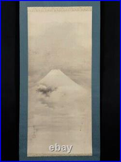 JAPANESE PAINTING HANGING SCROLL JAPAN Mt. Fuji LANDSCAPE ANTIQUE e999