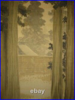 JAPANESE PAINTING HANGING SCROLL OLD JAPAN Forest PICTURE ANTIQUE 691p