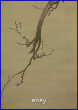 JAPANESE PAINTING HANGING SCROLL OLD JAPAN SUNRISE Plum PICTURE ANTIQUE e225