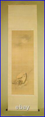 JAPANESE PAINTING HANGING SCROLL Rare god longevity Japan VINTAGE OLD ART b910