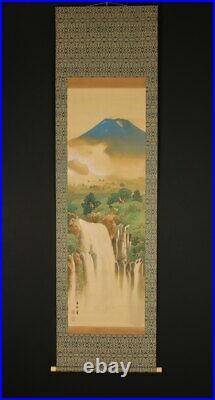 JAPANESE PAINTING LANDSCAPE HANGING SCROLL FUJI JAPAN ANTIQUE PICTURE OLD 751p