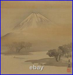 JAPANESE PAINTING LANDSCAPE HANGING SCROLL FUJI JAPAN ANTIQUE PICTURE OLD e404