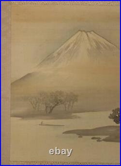 JAPANESE PAINTING LANDSCAPE HANGING SCROLL FUJI JAPAN ANTIQUE PICTURE OLD e404