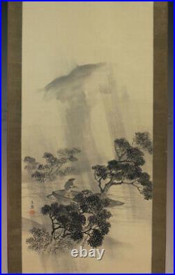 JAPANESE PAINTING LANDSCAPE HANGING SCROLL JAPAN ANTIQUE PICTURE Old Art 815m