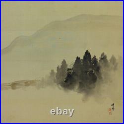 JAPANESE PAINTING LANDSCAPE HANGING SCROLL JAPAN ANTIQUE PICTURE Temple 417p