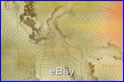 JAPANESE PAINTING SUNRISE PINE Hanging Scroll 74.2 Antique FINE ART Japan c539
