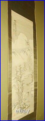 JAPANESE Painting HANGING SCROLL 76 Painting Antique AGED ART Ink Japan a412