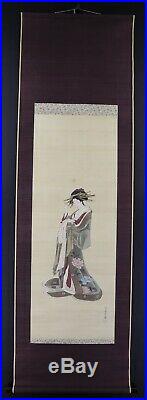 JAPANESE SCROLL Painting Beauty, by Chobunsai Eishi (1756-1829) Ukiyoe