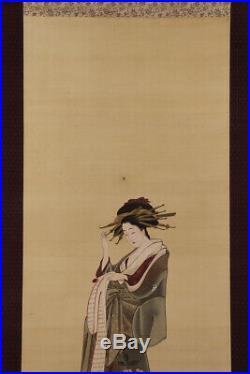 JAPANESE SCROLL Painting Beauty, by Chobunsai Eishi (1756-1829) Ukiyoe