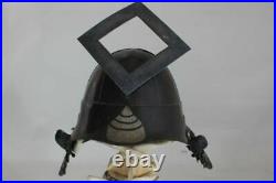 Japan Antique Kabuto Helmet Samurai Armor Edo Iron, Black lacquer, Gold paint