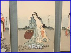 Japanese Antique Woodblock print Ukiyoe Picture book Utamaro 290 x 210 mm