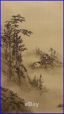 Japanese Hand Painted Silk Scroll withCertificate of Authenticity by HAKUUN TAKASU