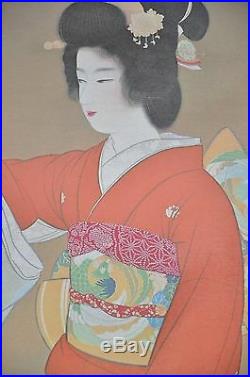 Japanese Hanging Scroll Painting Silk Art Japan
