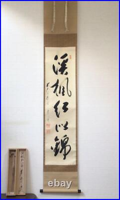 Japanese Hanging Scroll Vtg Kakejiku Kakemono Antique Hand Paint calligraphy