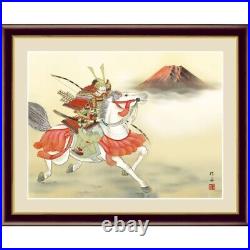 Japanese Kakejiku Framed Japanese Painting Boy'S Festival White Horse Warrior