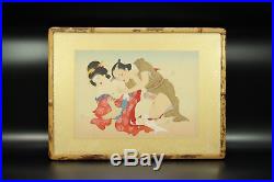 Japanese Old Painting Nude Shunga / Taisho Period 1912-1926