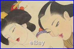 Japanese Old Painting Nude Shunga / Taisho Period 1912-1926