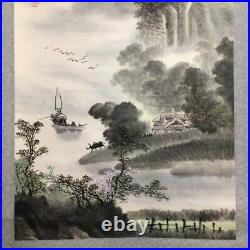 Japanese Painting Hanging Scroll Chinese Landscape Asian Antique 9ol